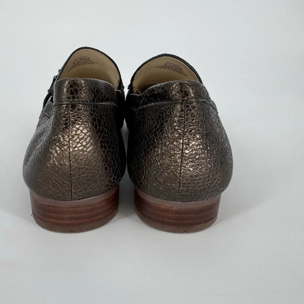 Enzo Angiolini Women's 8.5 Slip On Loafers Metallic‎ Bronze Leather Tatye